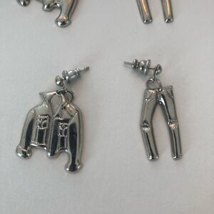 Chic Silvercolor Jacket and Pants Earrings Rock Denim Jeans